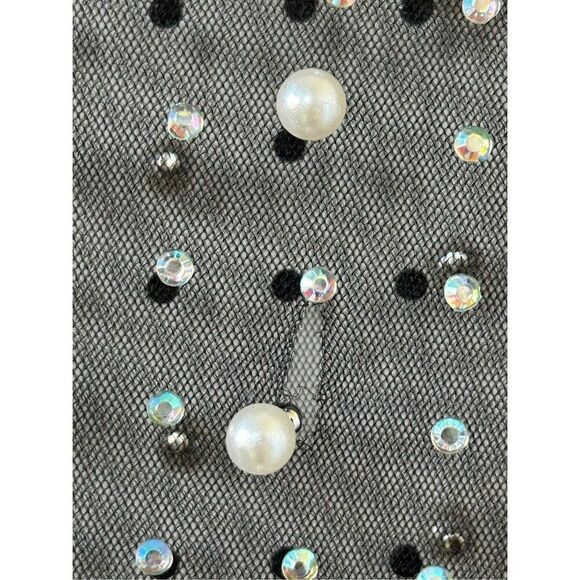 Beach Bunny Champagne Nights Pearl Mesh Maxi Dress Black Women's Size Small - Picture 9 of 9